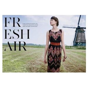 NEW Anthropologie Patchworked Chevron Midi Dress Tanvi Kedia Size 4